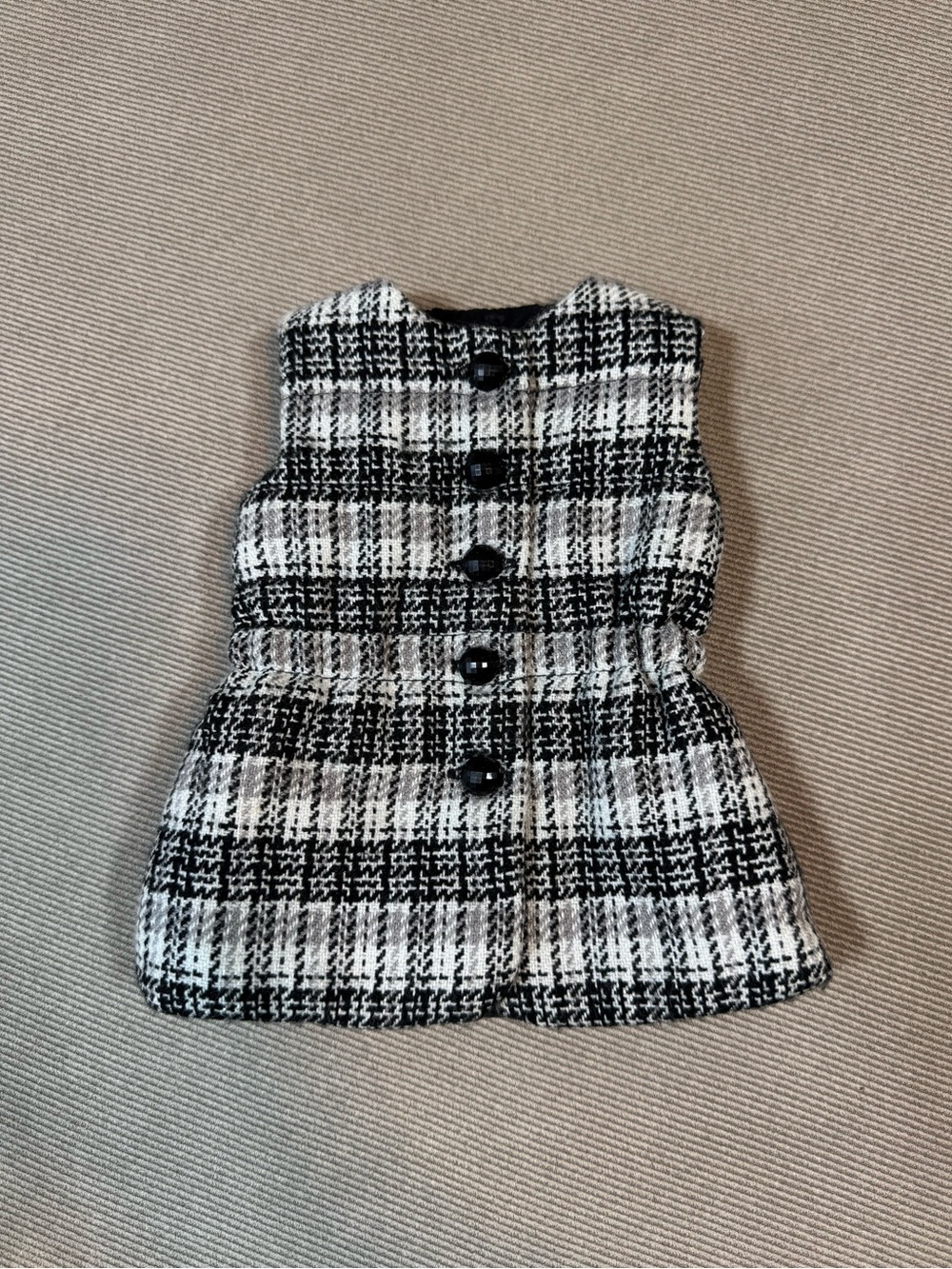 American Girl Snow Much to See Outfit Black and White Plaid Vest ONLY